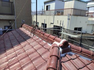 瓦屋根・棟取り直し工事