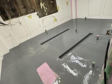 厨房床防水塗装工事